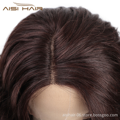 Aisi Hair 100% Brazilian Human Hair Short Bob Brown Color Swiss Lace Wigs Body Wave Human Hair Lace Frontal Wigs For Black Women